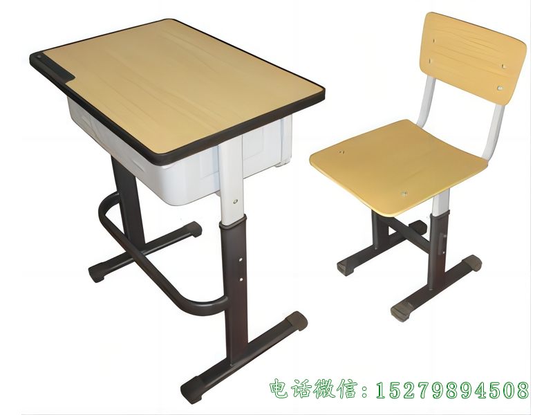 兴安县单人成套钢木课桌凳