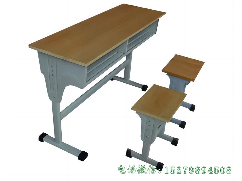 兴安县两人位钢木课桌凳