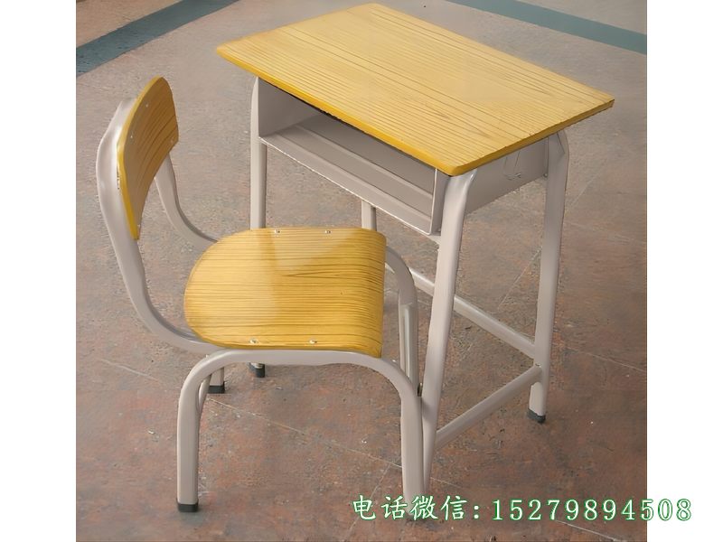 单人位钢木课桌椅