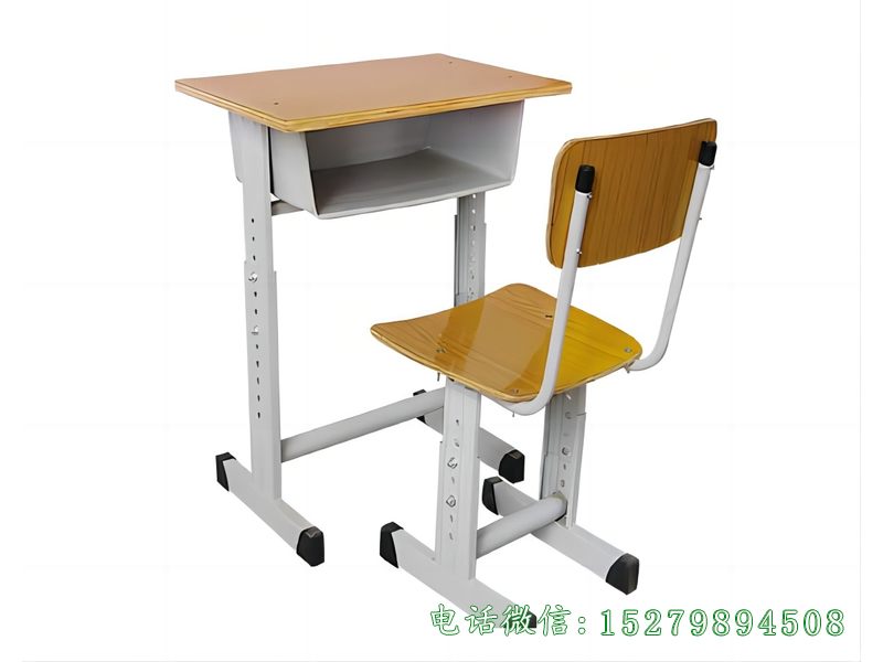 可调钢木课桌椅